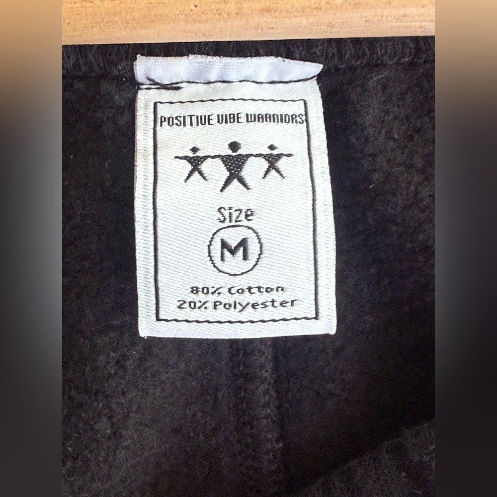 Black Jogger Sweatpants with White Logo - Unbranded Comfort Fit - Picture 2 of 3